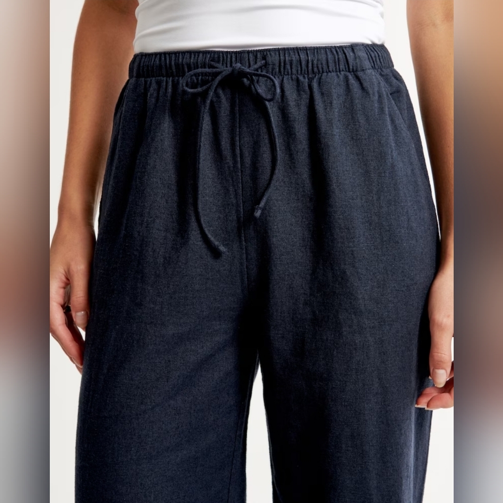 Abercrombie & Fitch* Linen Blend* Pull on Pants* Black* Sz M
